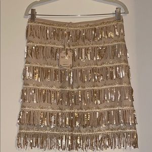 Gold mini Sequin Skirt